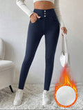 Navy Blue Thermal Lined Leggings