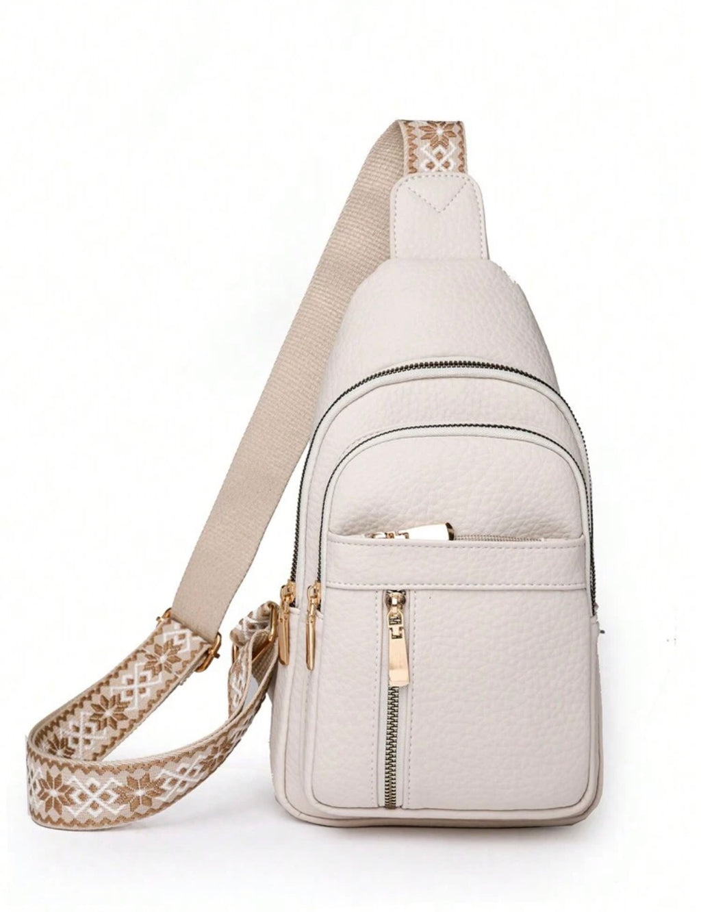 White  Luxe Sling Crossbody Bag