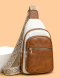 Brown and White Luxe Sling Bag