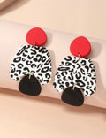 Leopard Red Statement Earrings