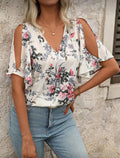 Floral Cold Shoulder Blouse