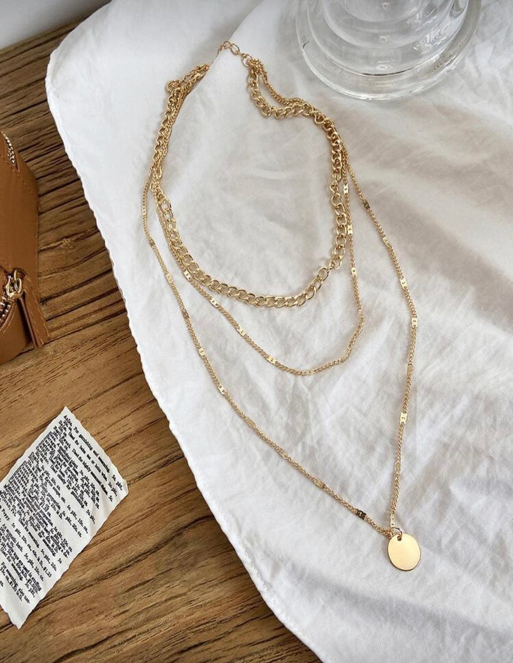 Disc Layered Gold Necklace