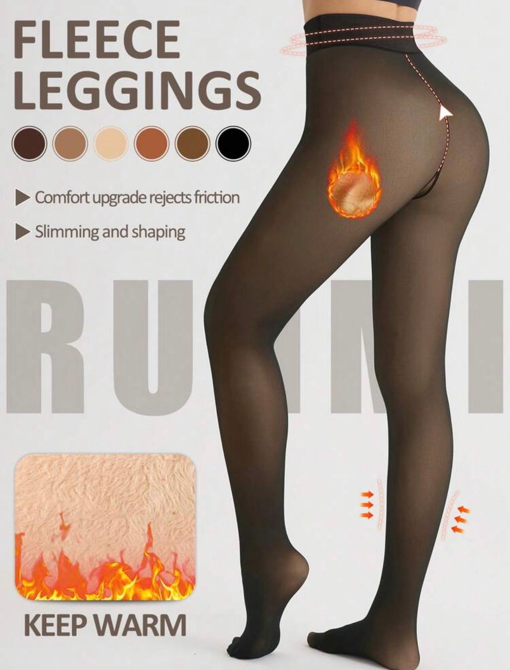 VIRAL Fleece-Lined “Fake Sheer” Stockings