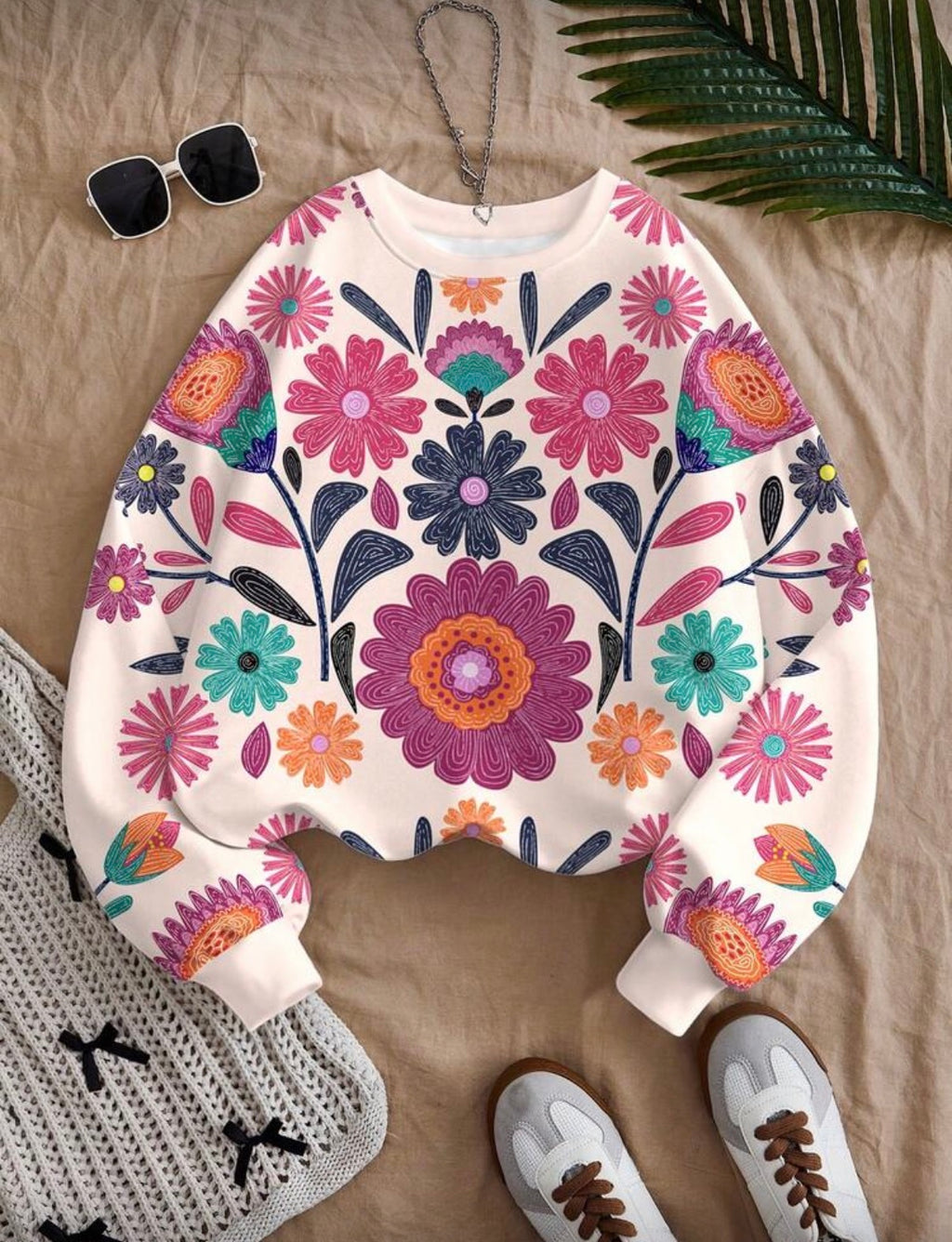 Colourful Floral Crew Sweatshirt