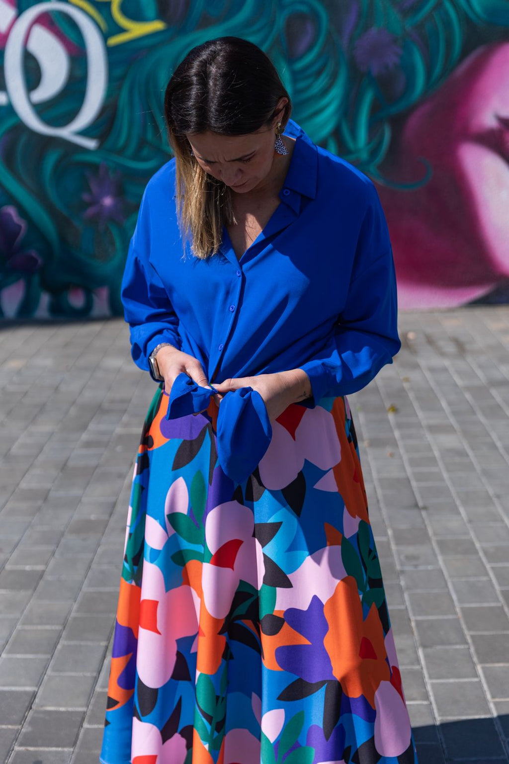 Cobalt Blue Oversized Statement Shirt