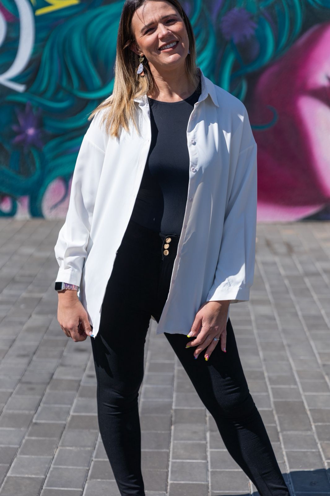 Off-White/Beige Collared Button Shirt
