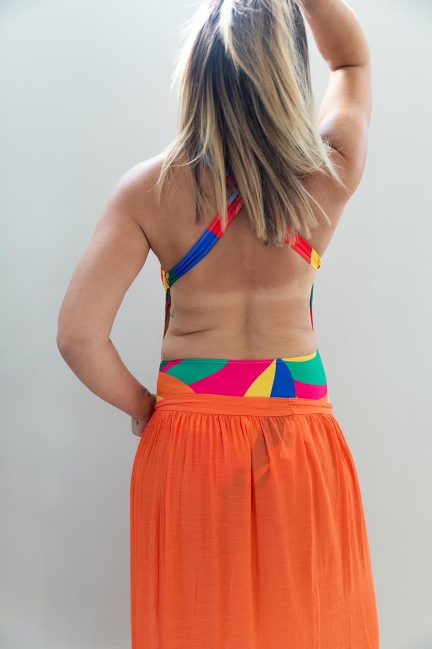 SHEIN Swim Vcay Summer Beach Colorblock Criss Cross One Piece Swimsuit