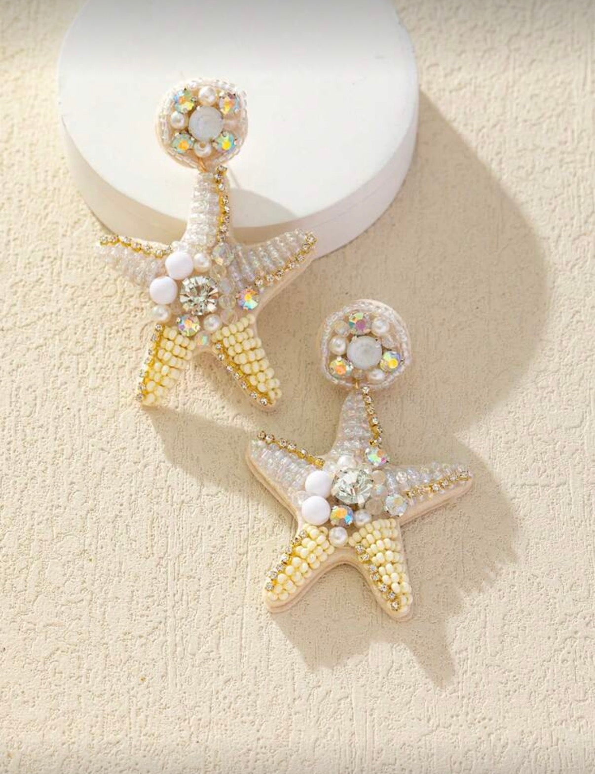 Beaded Statement Starfish Earrings - 2 colours available