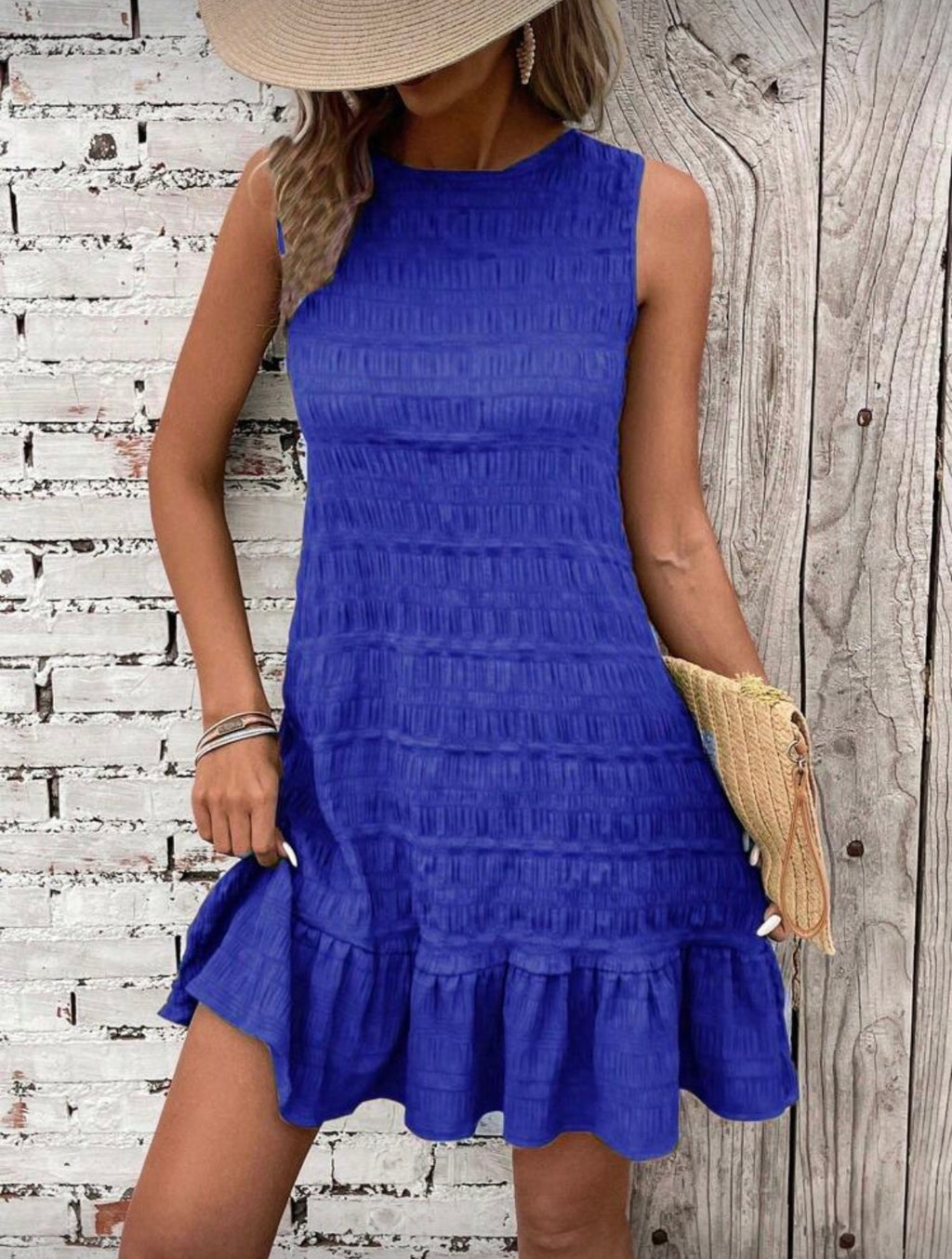 Royal Blue Back Tie Dress
