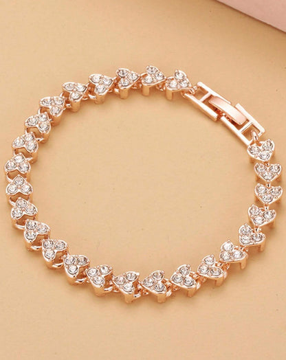 Stainless Steel Heart Studded Bracelet