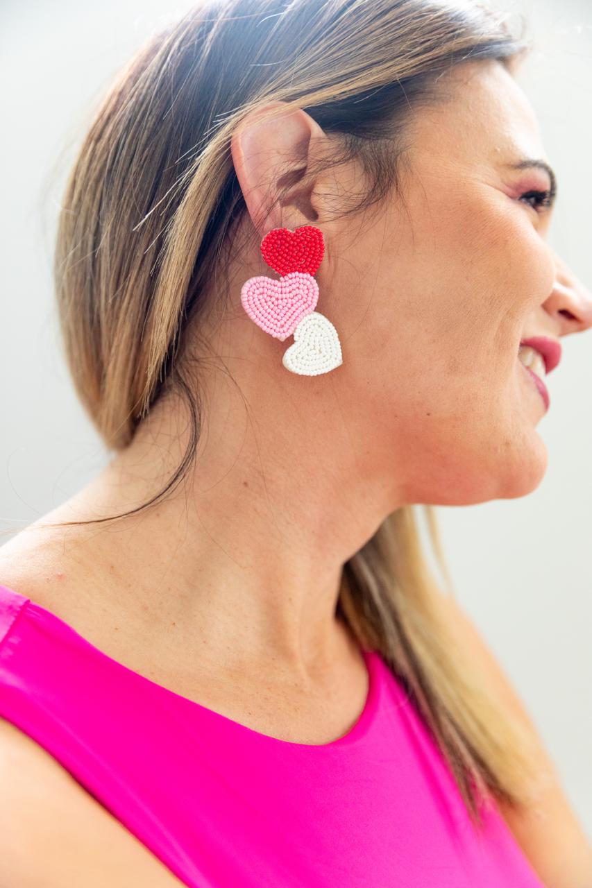 Beaded Heart Earrings