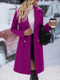 Plum Double-Breasted Coat
