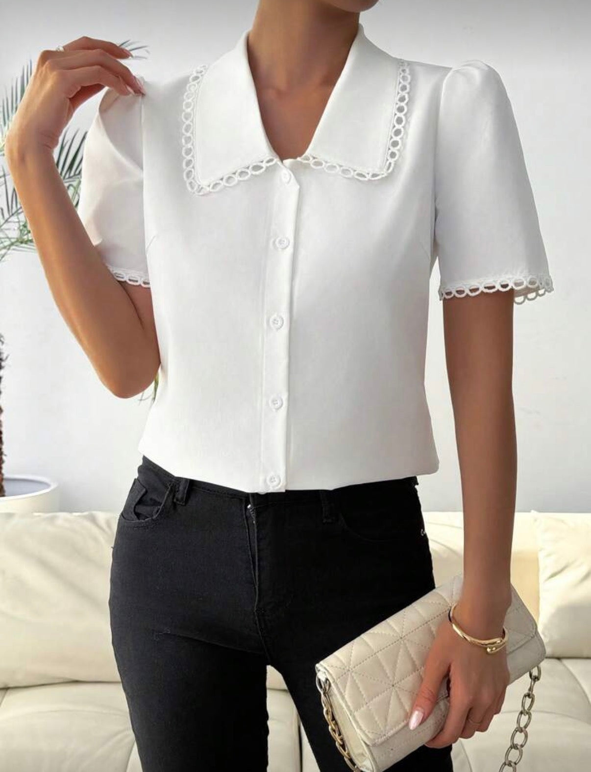Peter Pan Collar White Blouse