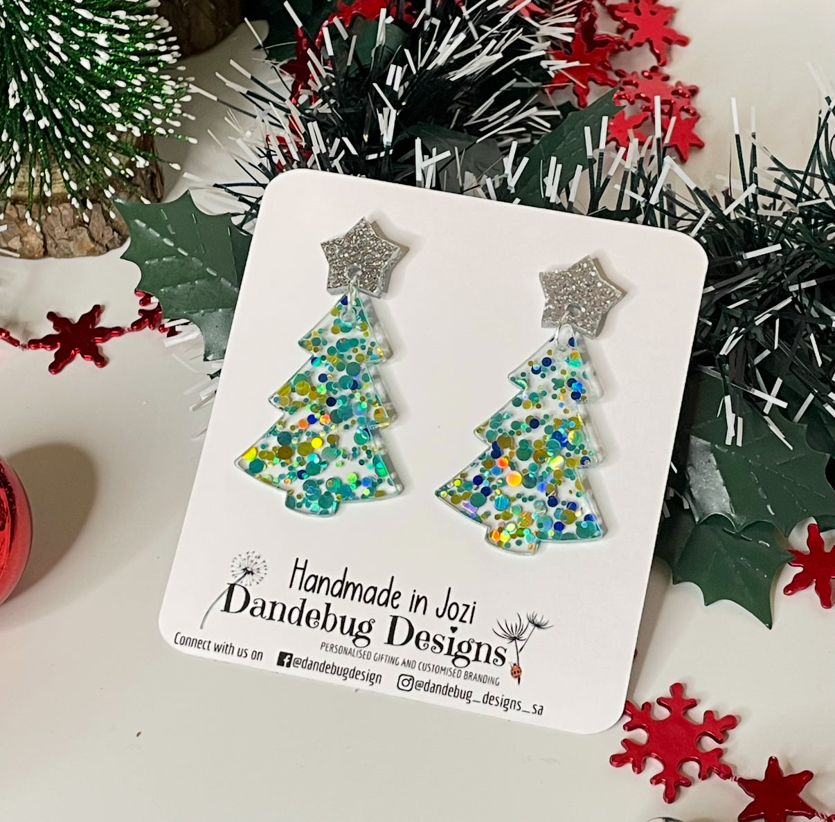 Chunky Glitter Christmas Earrings
