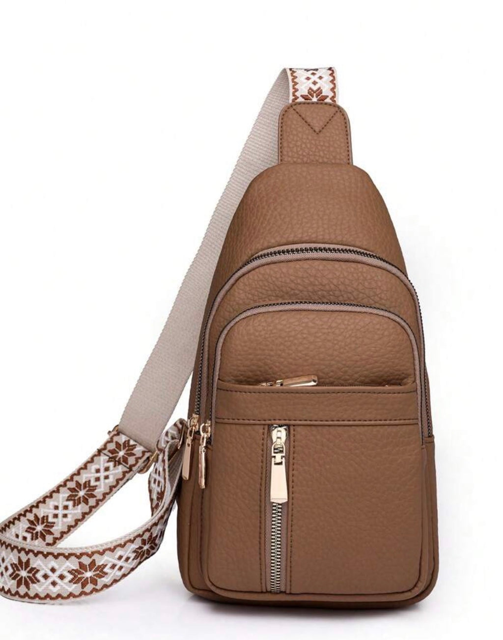 Brown Luxe Sling Crossbody Bag