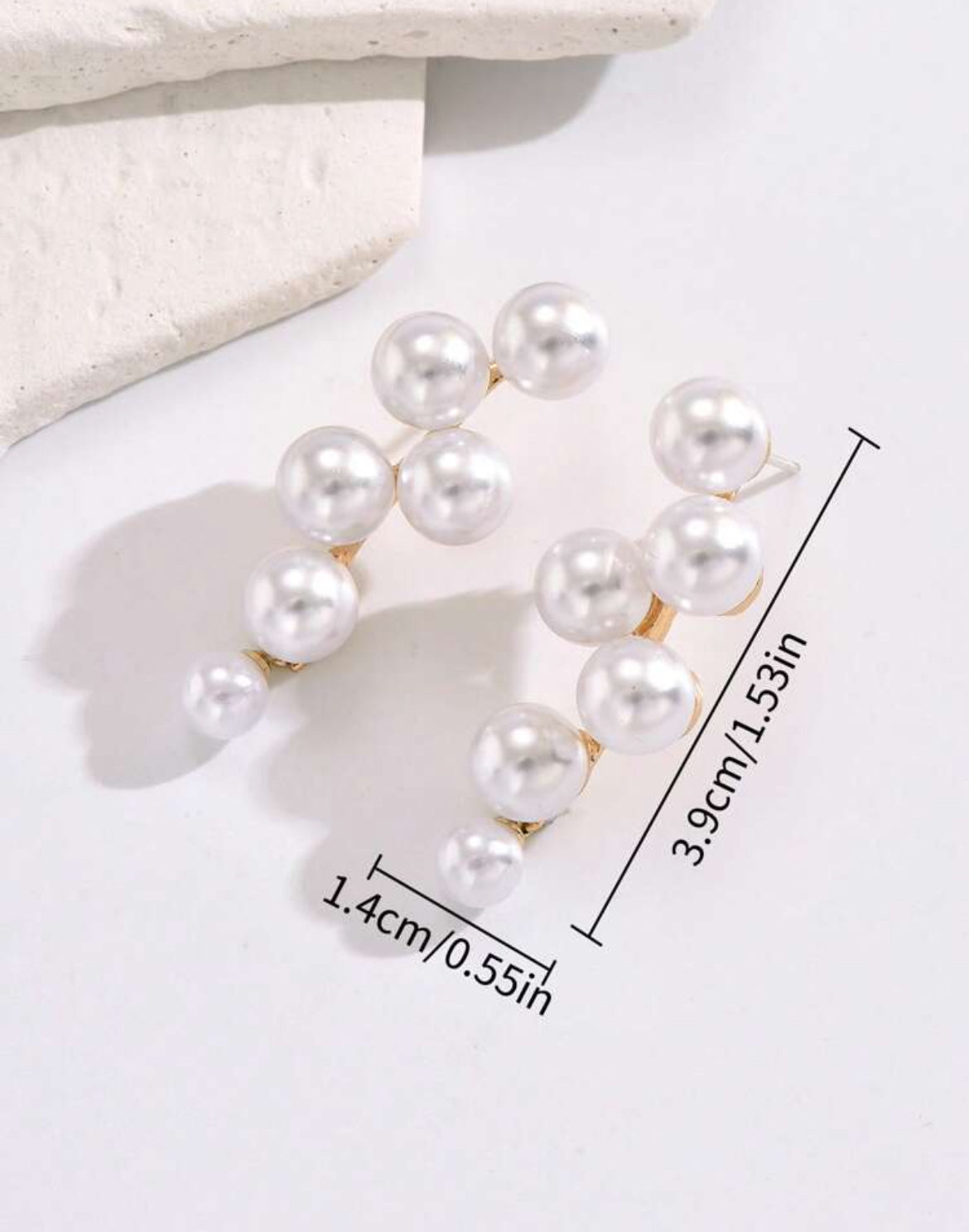 Faux Pearl Grape Cluster Stud Earrings