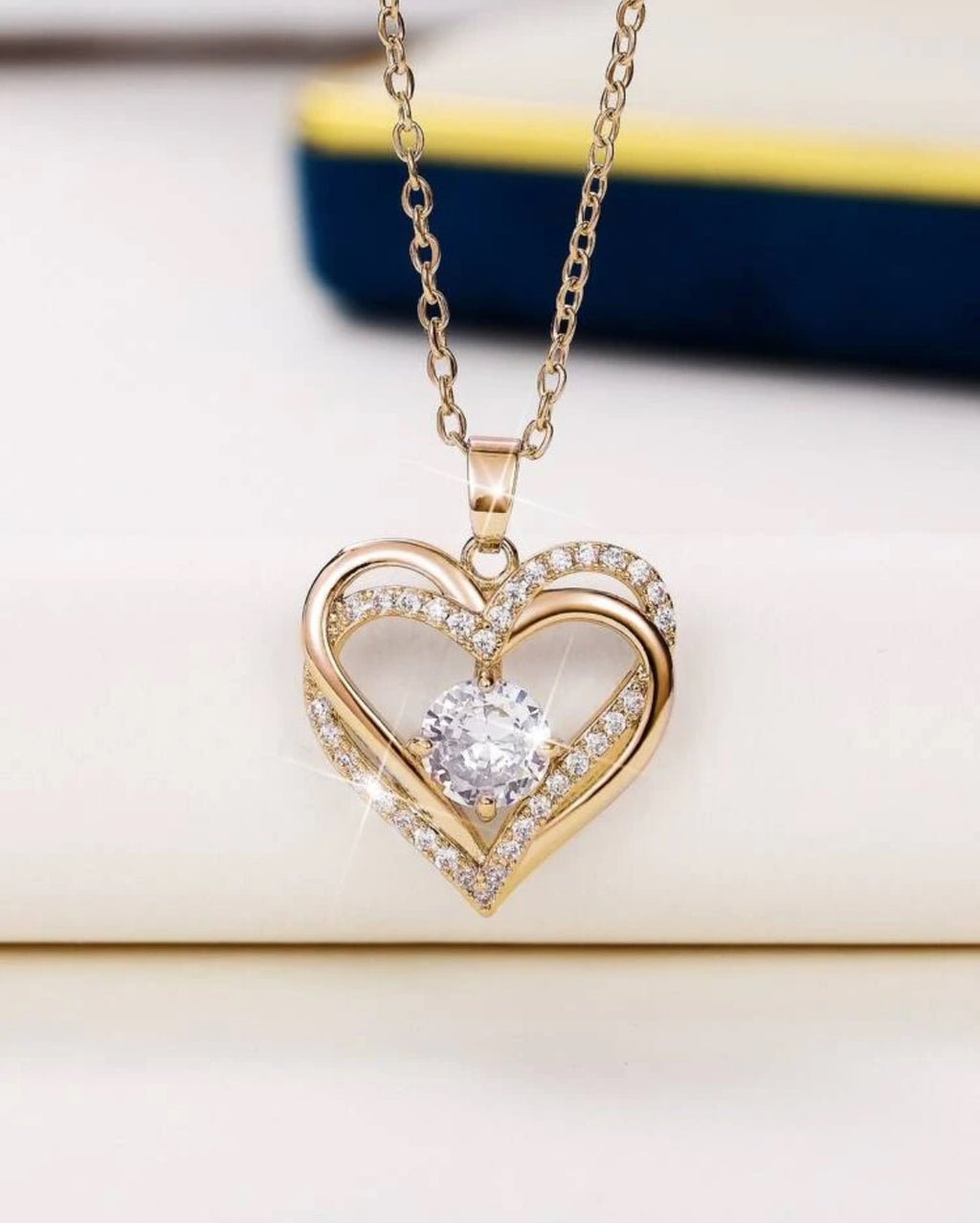 Cubic Zirconia Heart Necklace – Multiple Colours for Every Mood 💕
