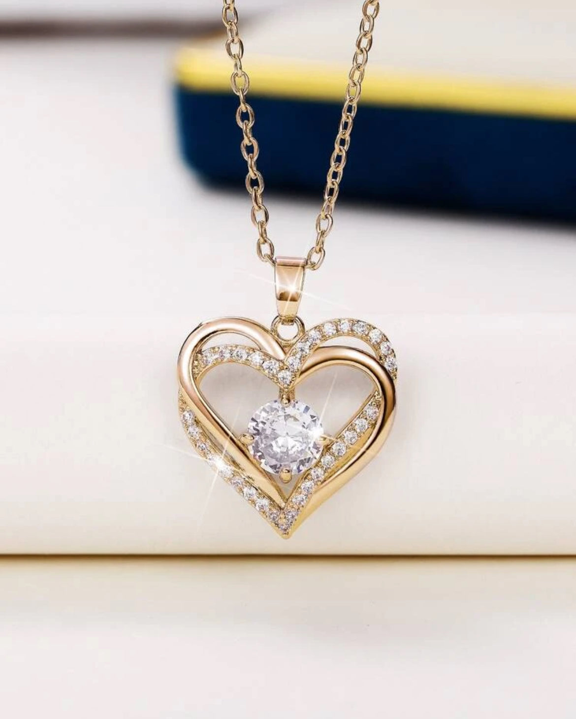 Cubic Zirconia Heart Necklace – Multiple Colours for Every Mood 💕