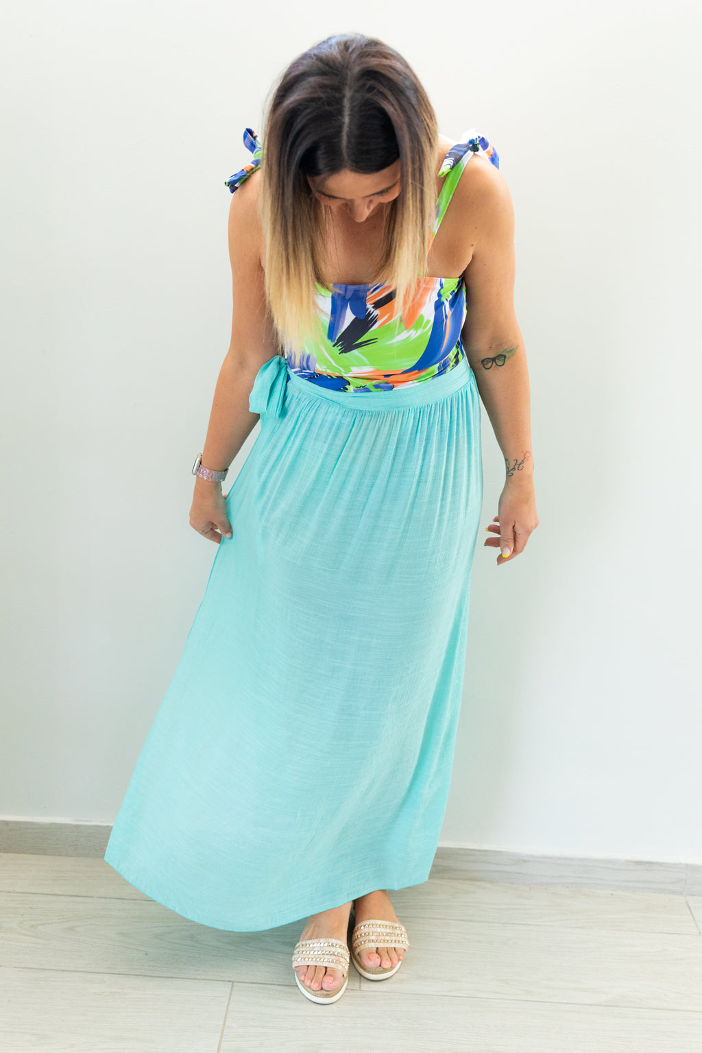 Mint Beachside Knot Cover-Up Skirt
