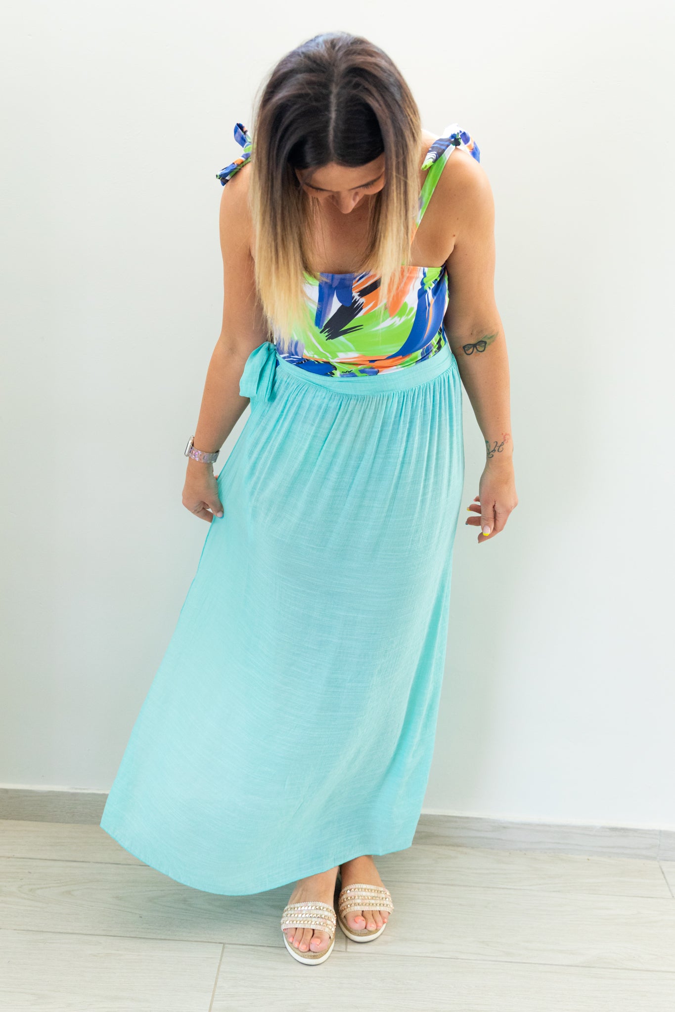 Mint Beachside Knot Cover-Up Skirt