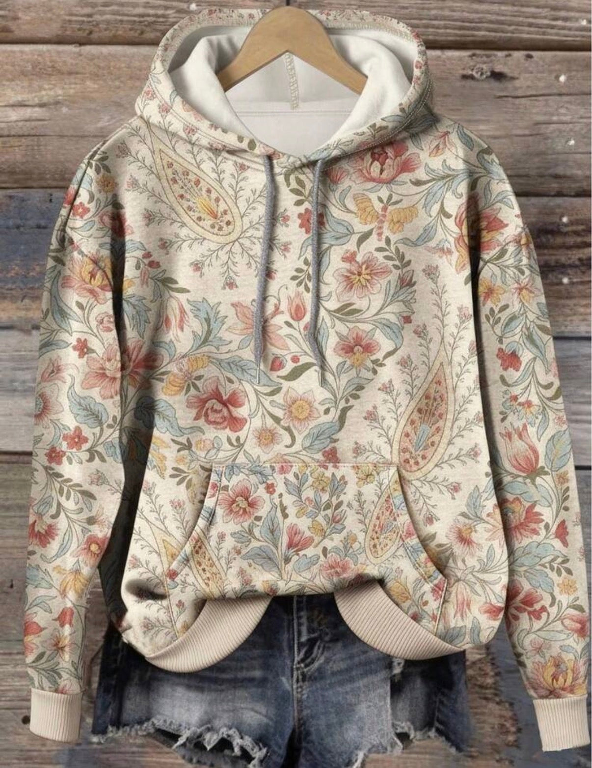 CURVE Vintage Floral Print Hoodie