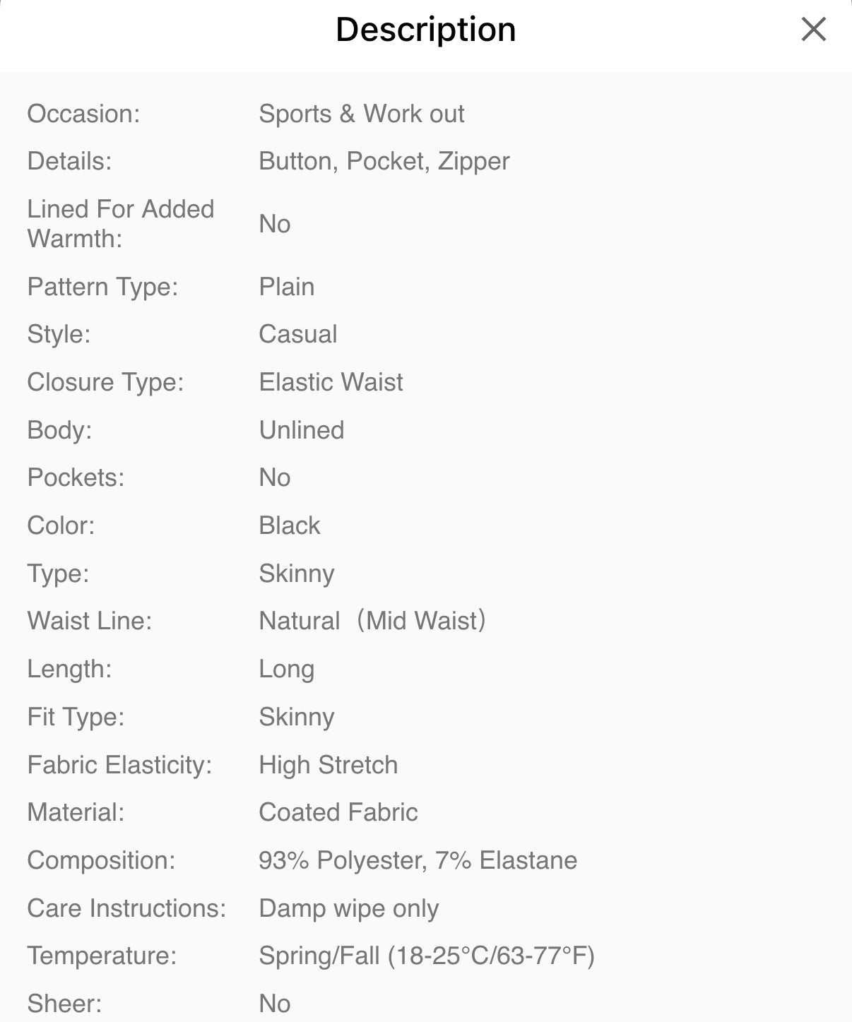 TALL Solid High Waist PU Leather Skinny Pants Thermal Lined