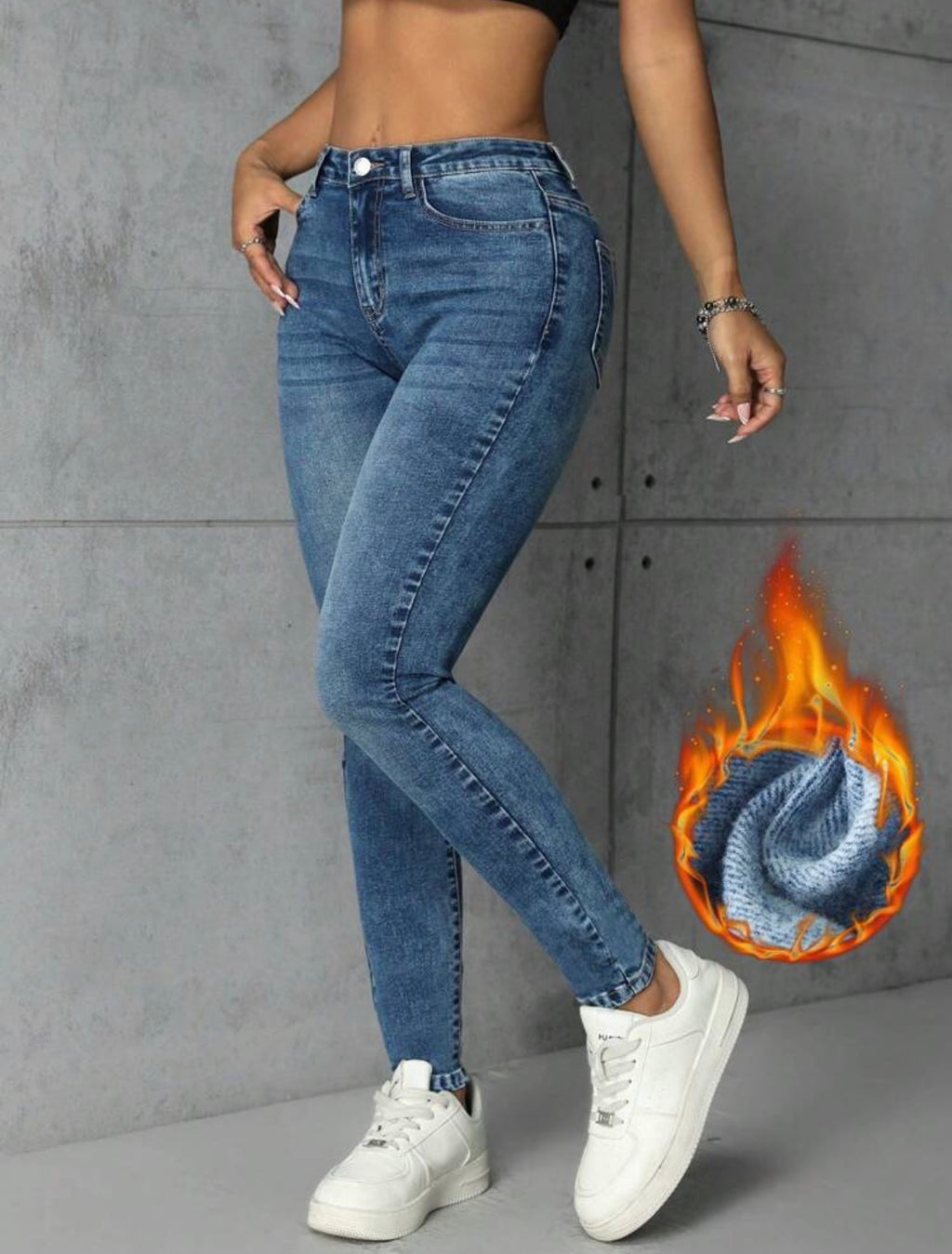 Soft Lining Jeans - Medium Wash