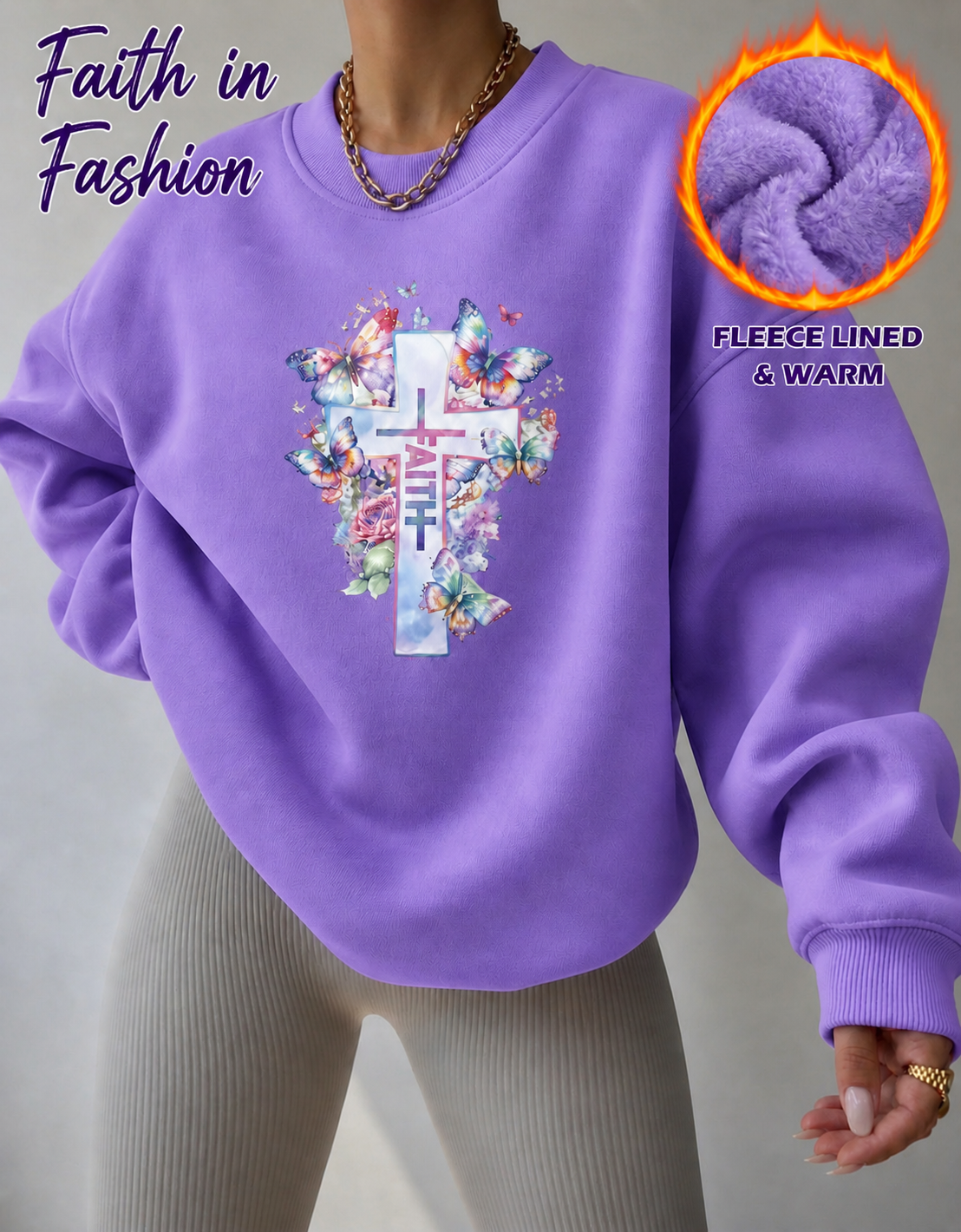 Lilac Thermal Lined Faith Pullover