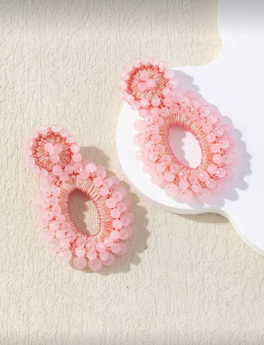 Beaded Round Drop Earrings
