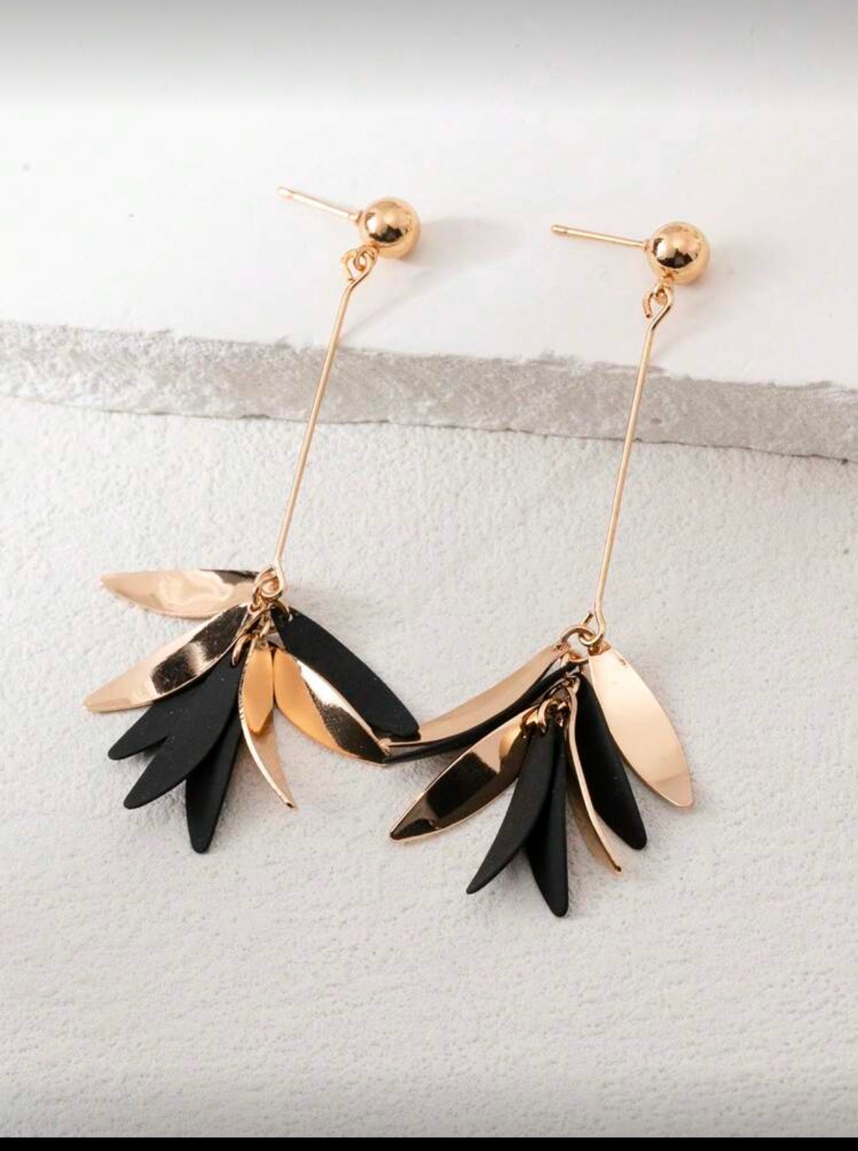 Leaf Statement Drop Earrings