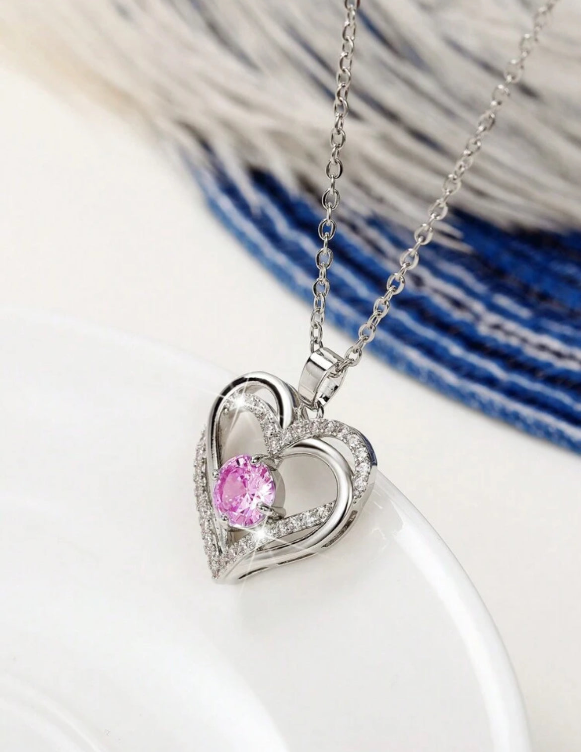 Cubic Zirconia Heart Necklace – Multiple Colours for Every Mood 💕