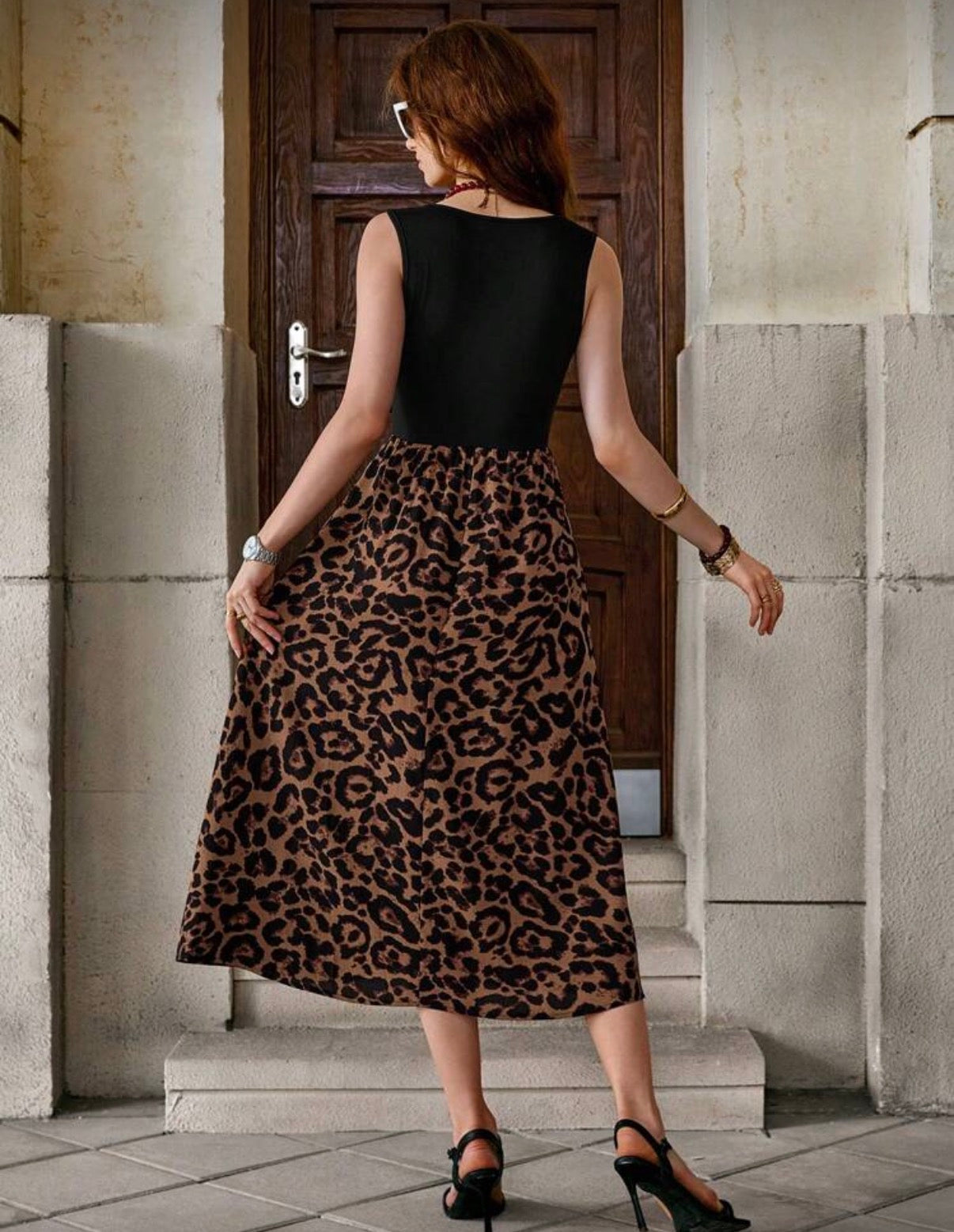 Black and Leopard Dress