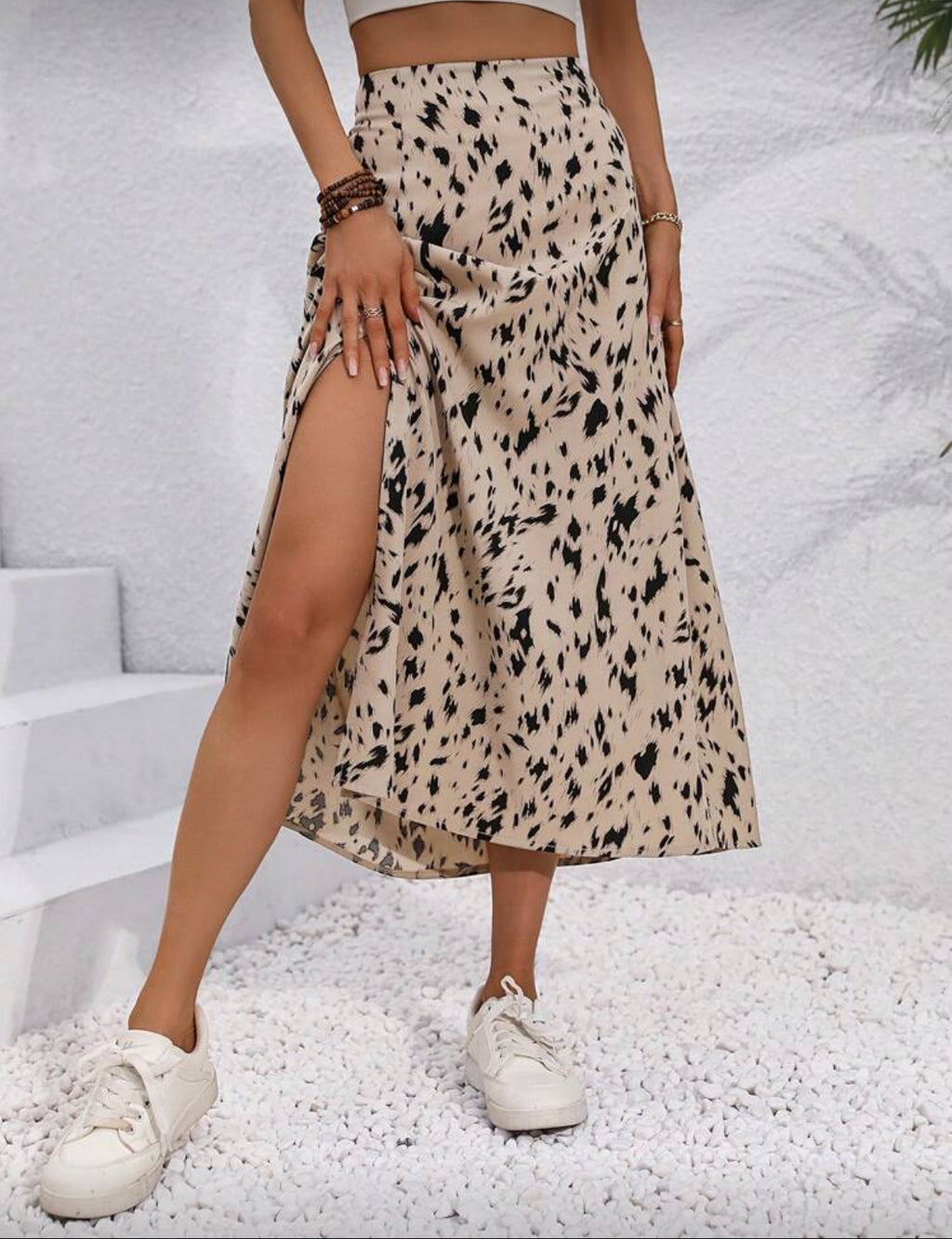 A Line Printed Maxi Skirt