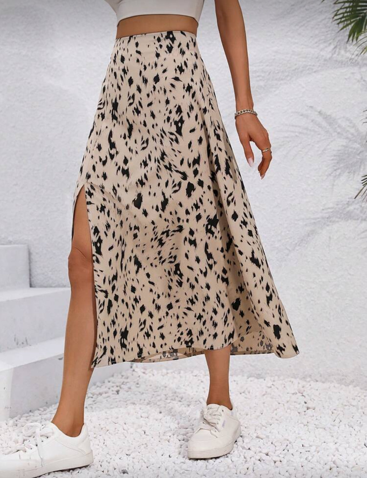 A Line Printed Maxi Skirt