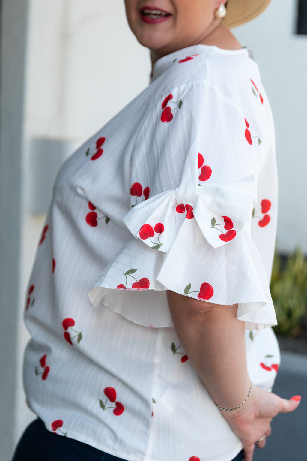 Cherry Print Curve Top 🍒