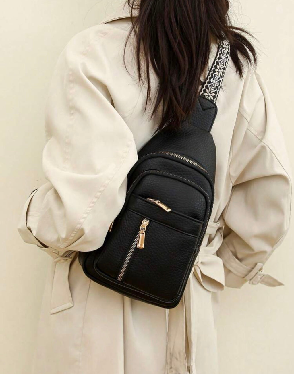 Black Lux Body Sling Bag