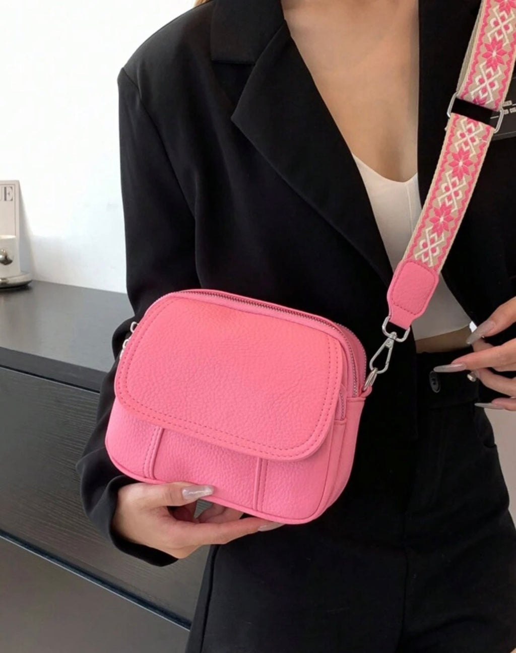 Candy Pink Crossbody Bag