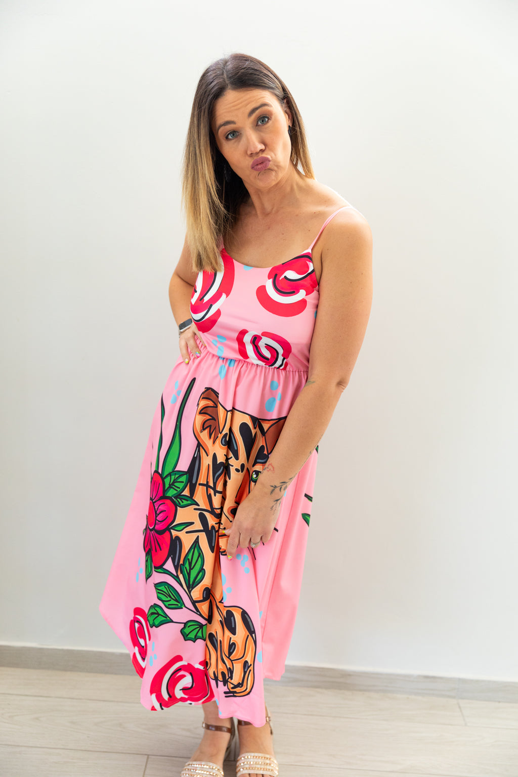 Fierce Floral Leopard Maxi Dress – Pink Power Print