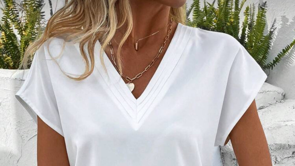 White V Neck Blouse