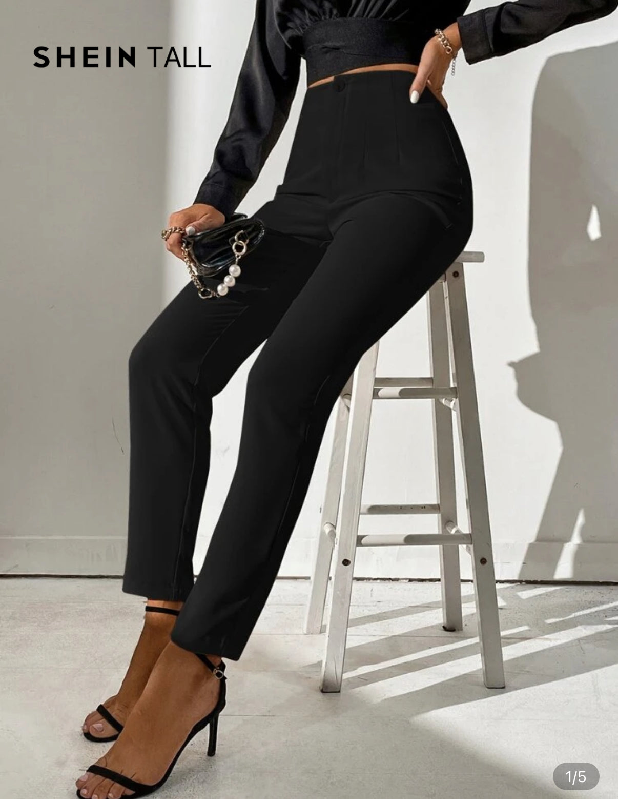 TALL High Waist Plicated Detail Pants