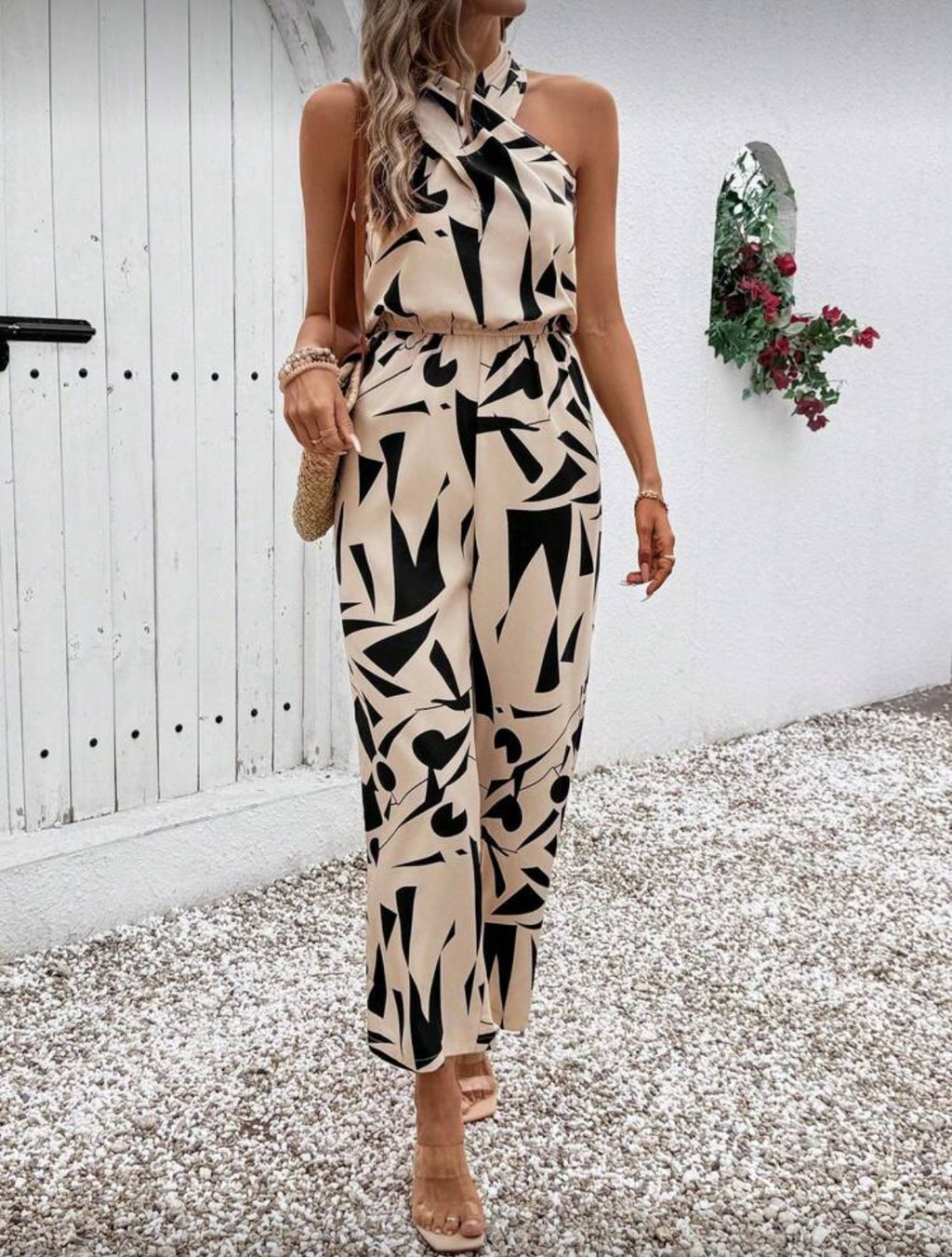 Twist Knot Jumpsuit, Floral Print Jumpsuit