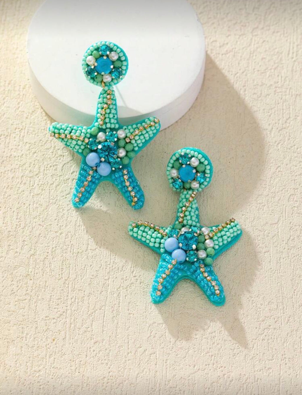 Beaded Statement Starfish Earrings - 2 colours available