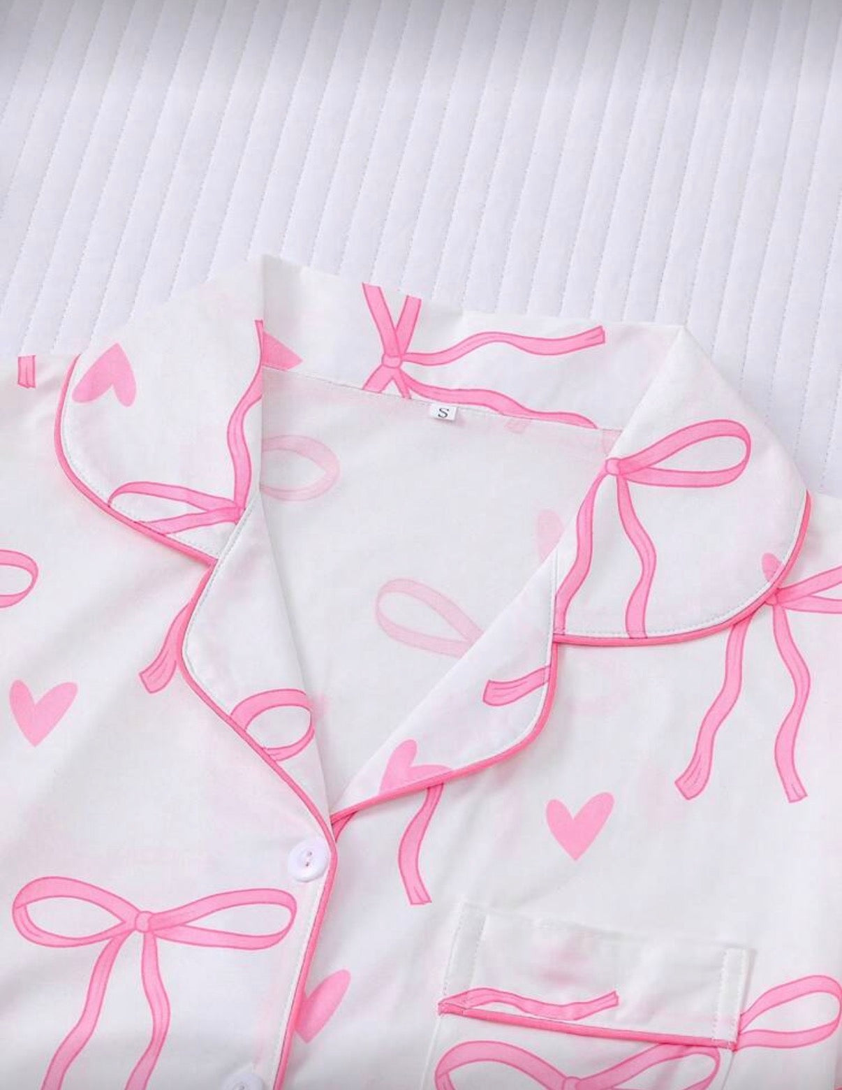 Bow Print Short Pajama Set