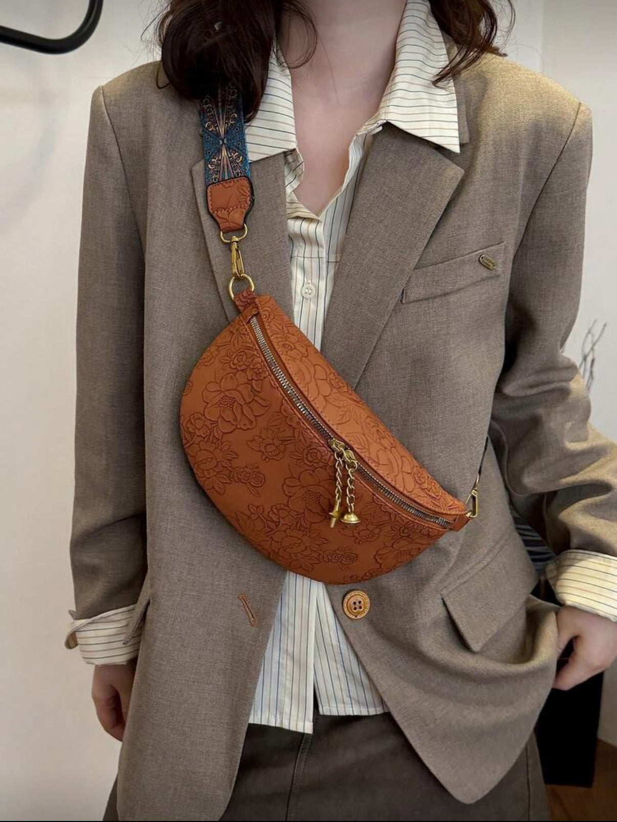 Patterned Embossed Litchi Bag