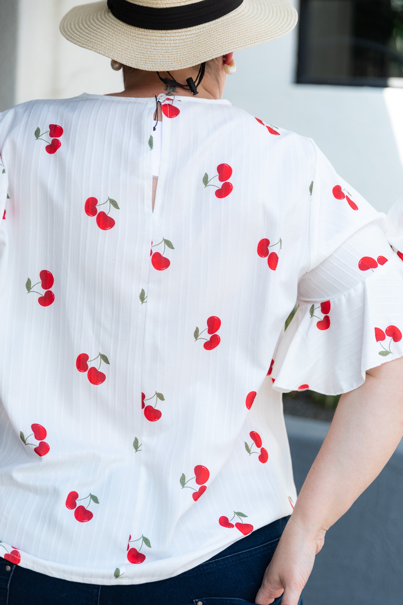 Cherry Print Curve Top 🍒