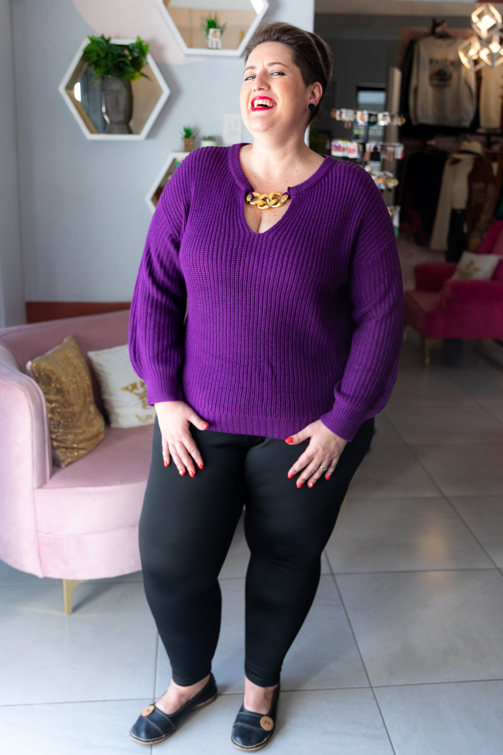 Black Plus Size Women's High Waist Thick Warm Thermal Leggings