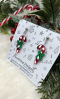 Candy Cane Christmas Earrings
