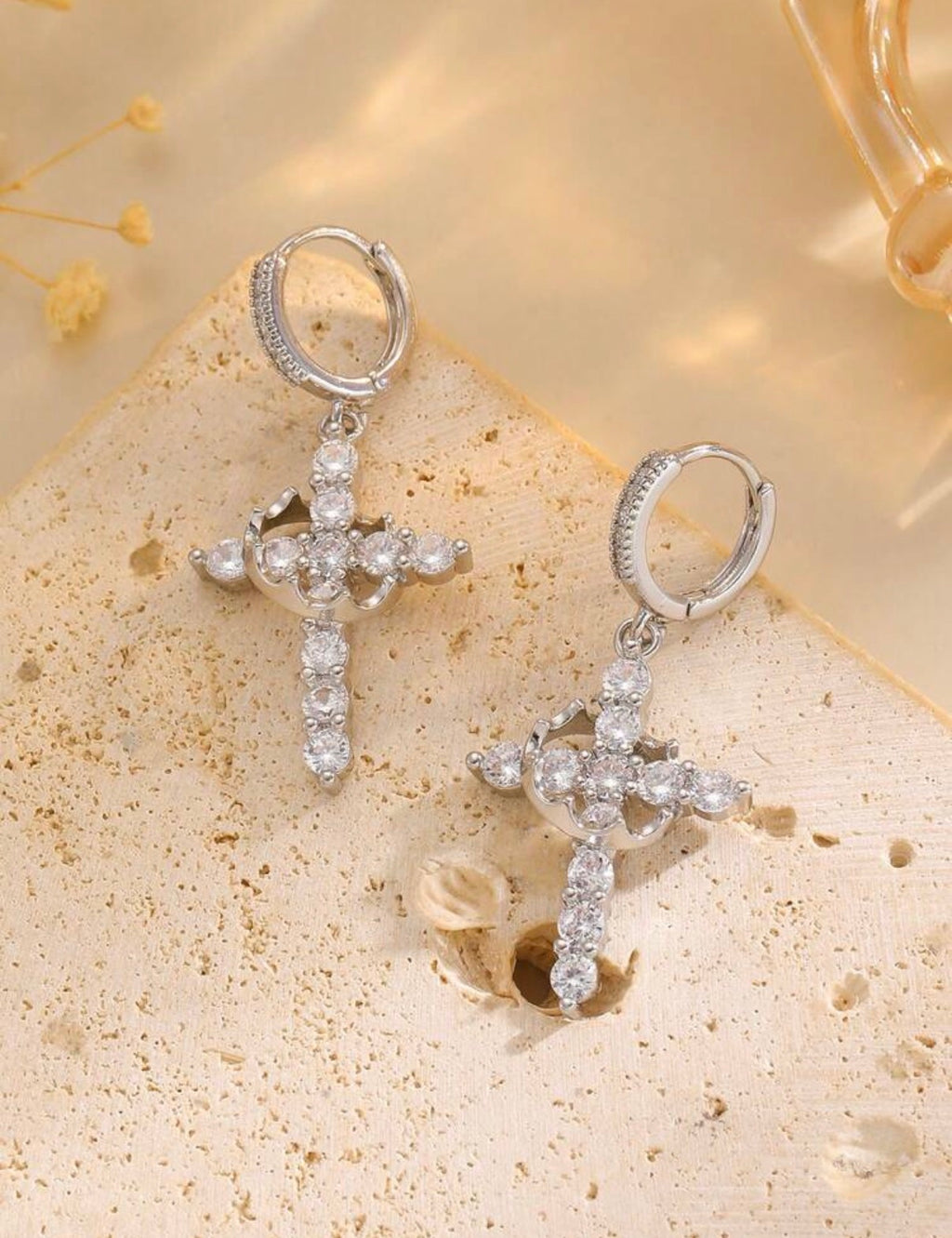 Cross and Crown Earrings