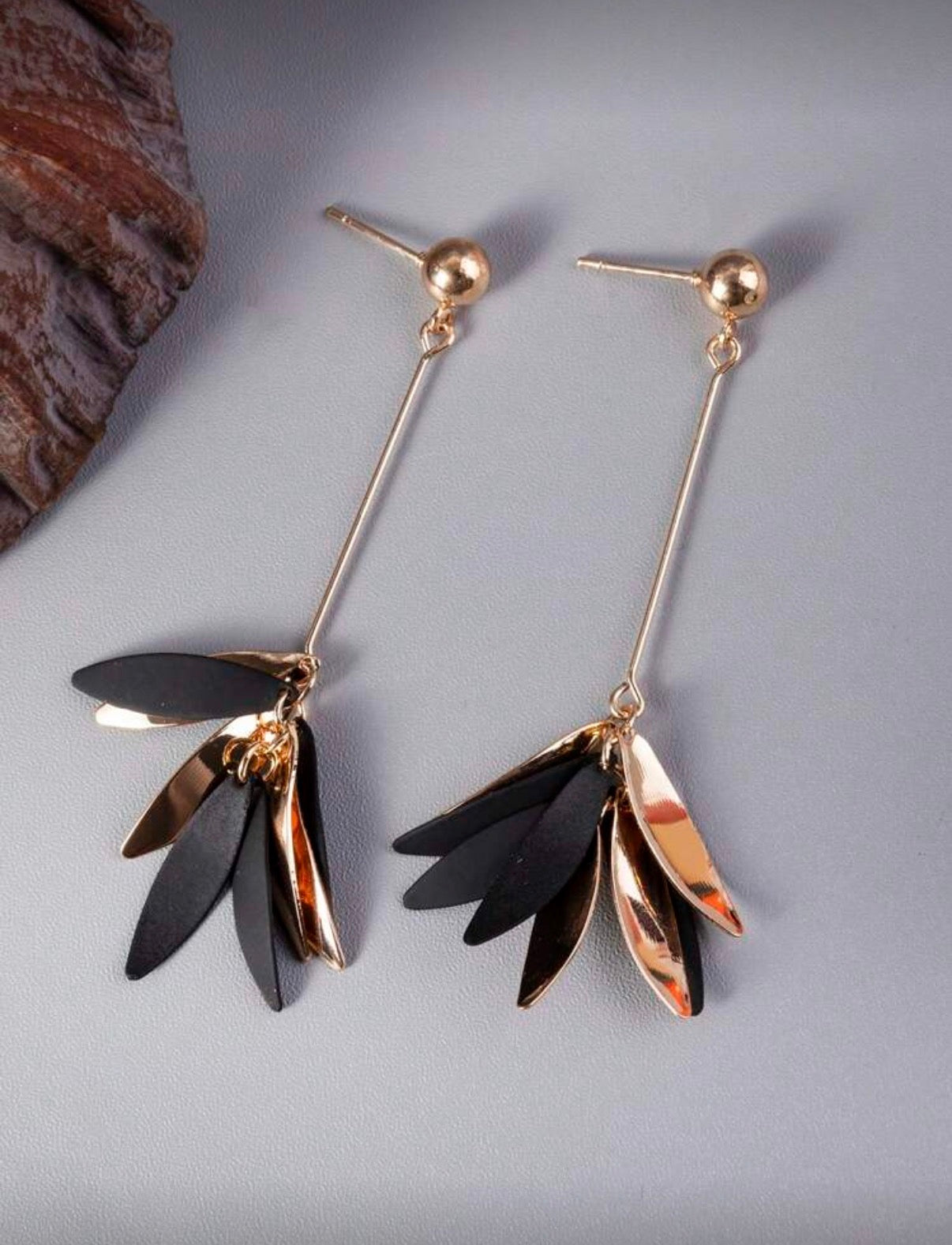 Leaf Statement Drop Earrings
