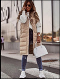 Beige Puffer Sleeveless Jacket